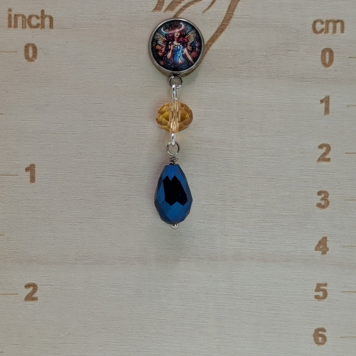 ✨Faeffigies✨ | Fairy Portrait & Faceted Glass Drop Earrings