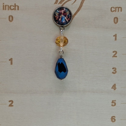 ✨Faeffigies✨ | Fairy Portrait & Faceted Glass Drop Earrings