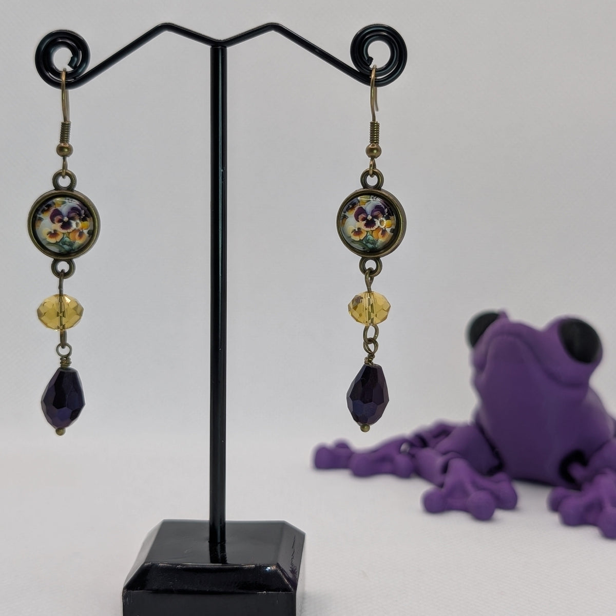 ✨Curiettes✨ | Miniature Faewilde Portrait & Glass Drop Earrings