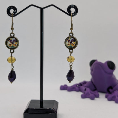 ✨Curiettes✨ | Miniature Faewilde Portrait & Glass Drop Earrings