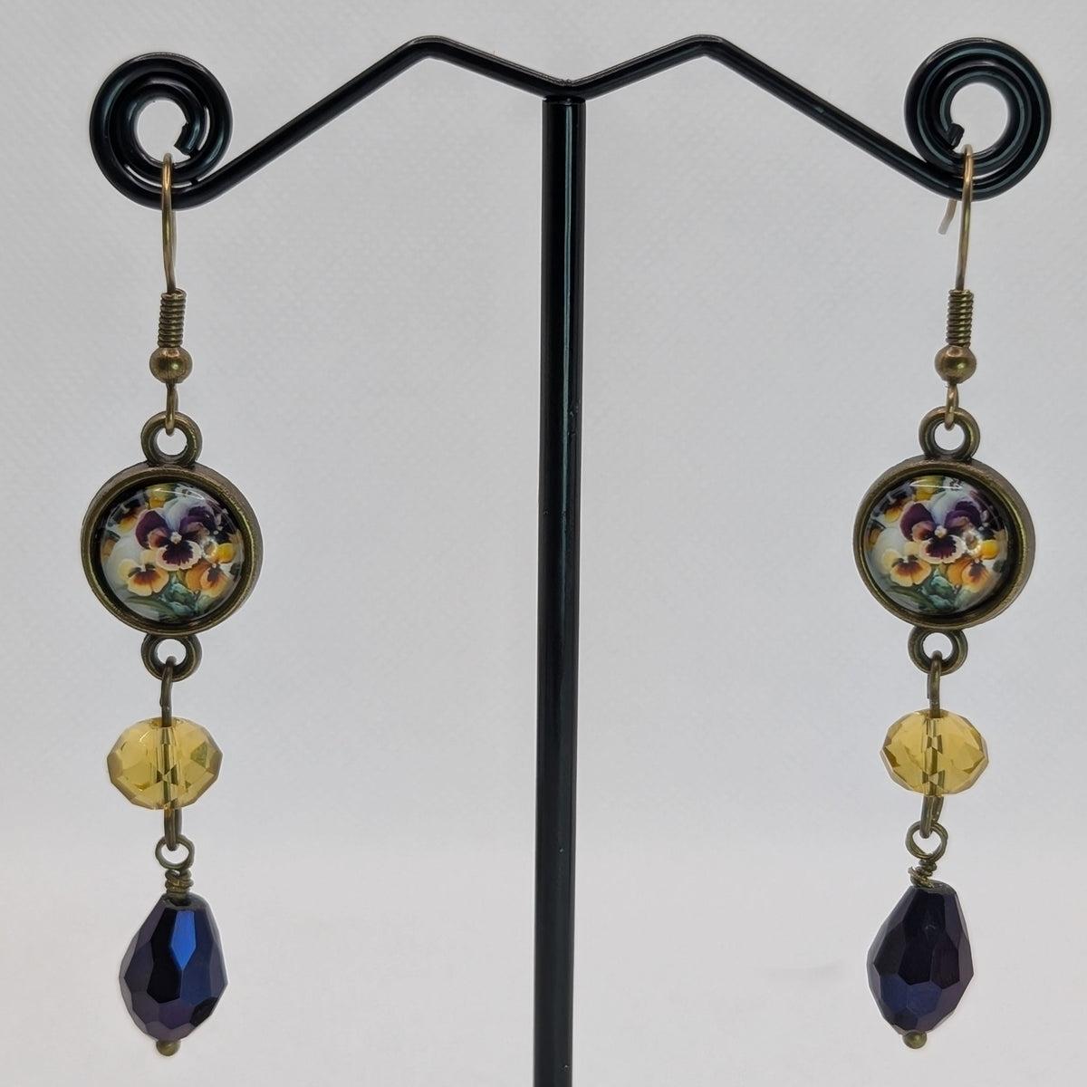 ✨Curiettes✨ | Miniature Faewilde Portrait & Glass Drop Earrings