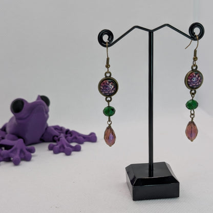 ✨Curiettes✨ | Miniature Faewilde Portrait & Glass Drop Earrings