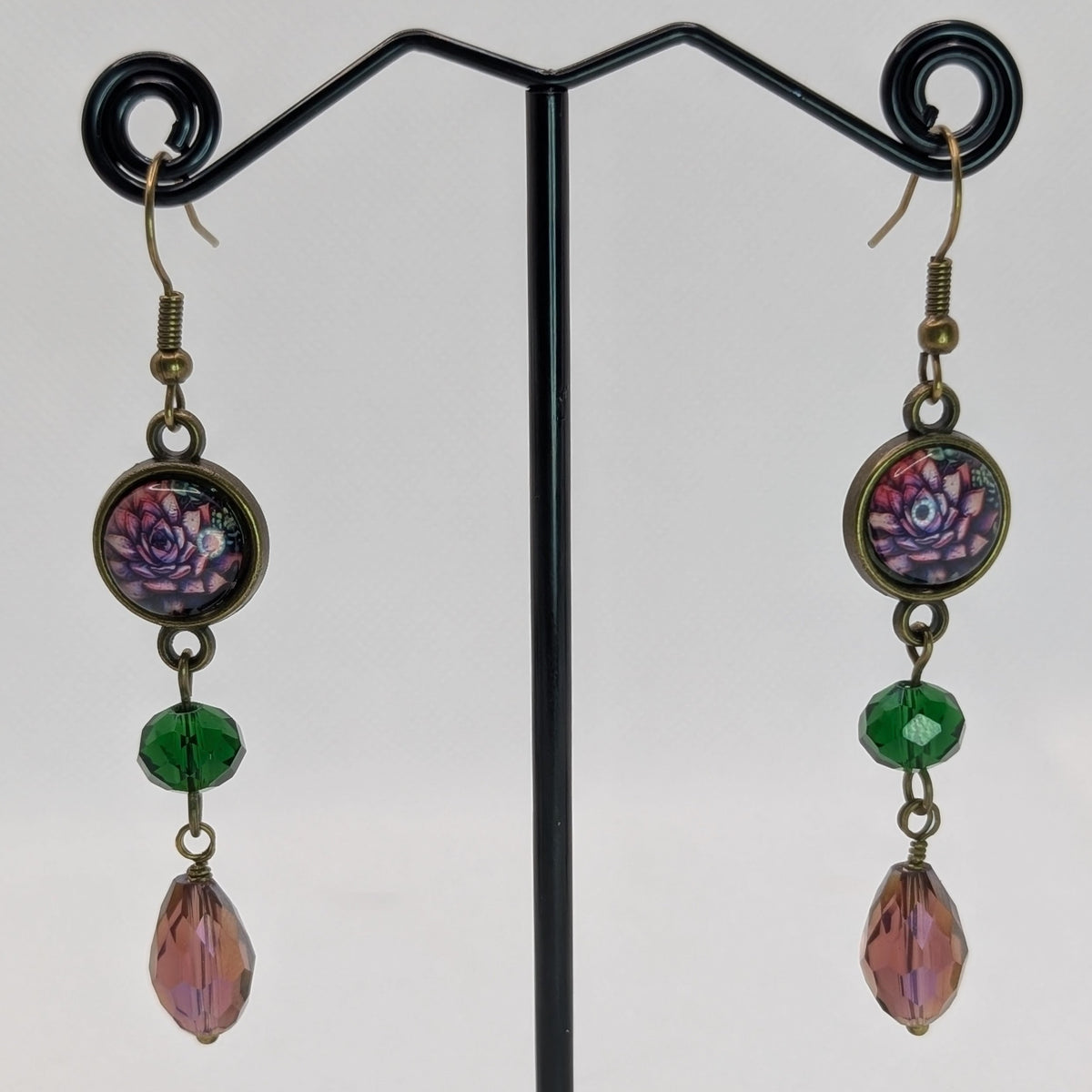 ✨Curiettes✨ | Miniature Faewilde Portrait & Glass Drop Earrings