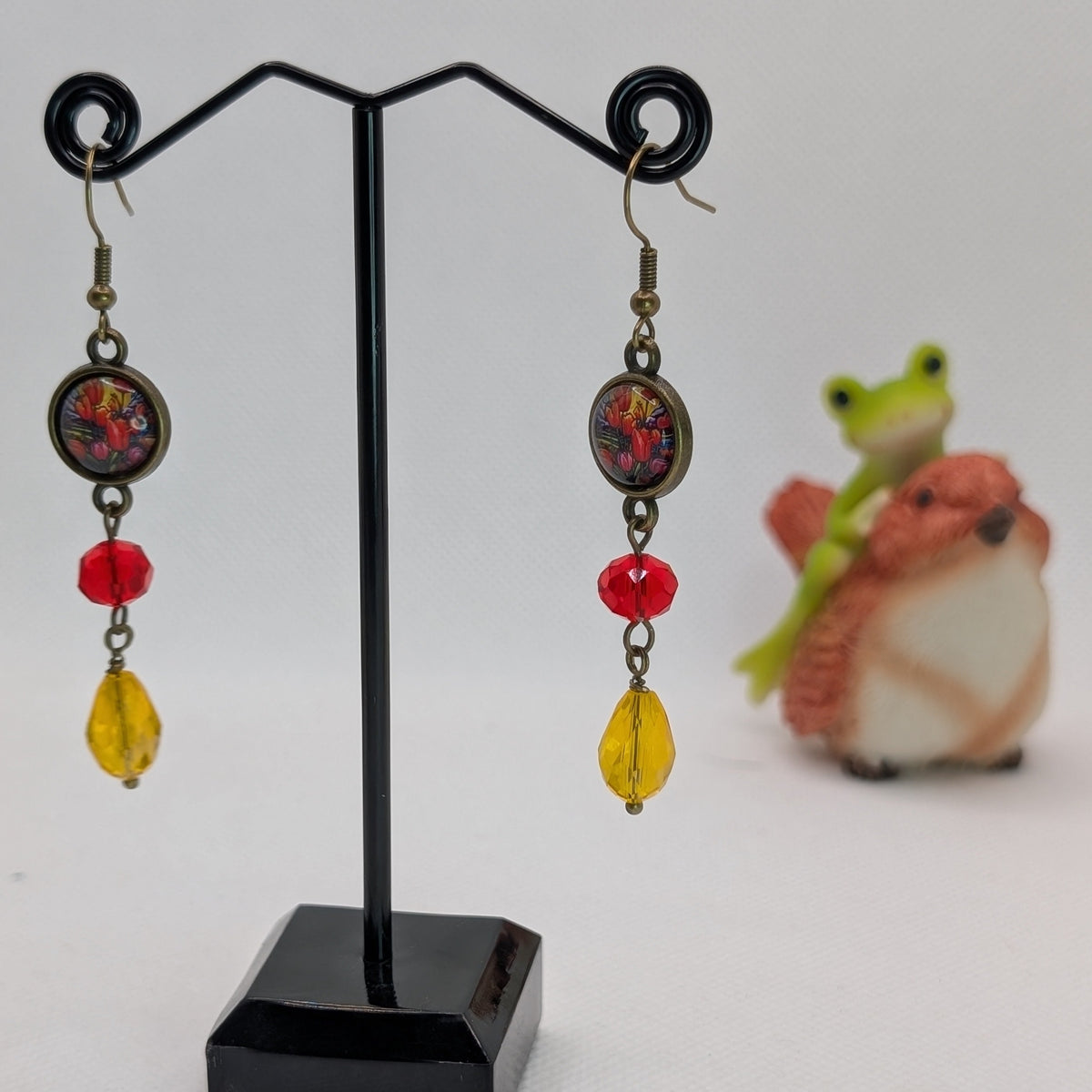 ✨Curiettes✨ | Miniature Faewilde Portrait & Glass Drop Earrings