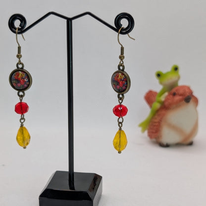 ✨Curiettes✨ | Miniature Faewilde Portrait & Glass Drop Earrings