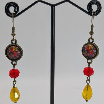 ✨Curiettes✨ | Miniature Faewilde Portrait & Glass Drop Earrings