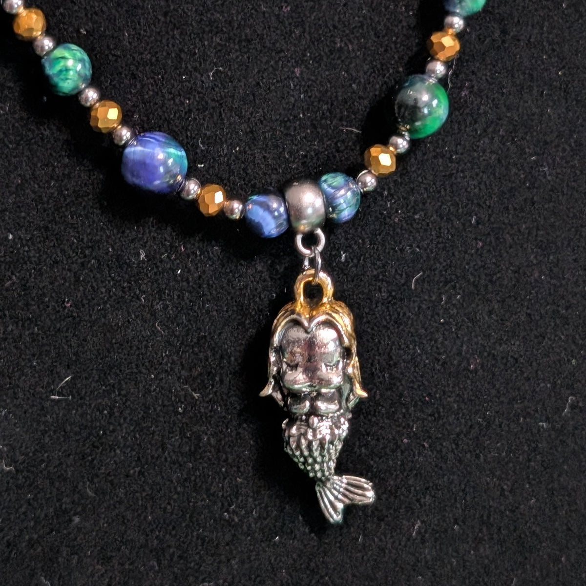 ✨Hoardolara✨ | Green Tiger’s Eye Mermaid Treasure Necklace