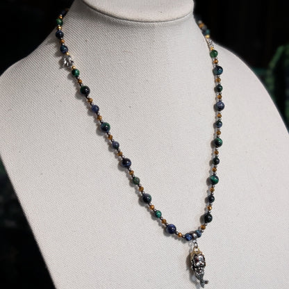 ✨Hoardolara✨ | Green Tiger’s Eye Mermaid Treasure Necklace