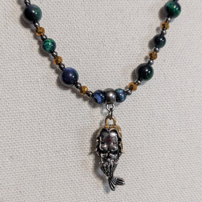 ✨Hoardolara✨ | Green Tiger’s Eye Mermaid Treasure Necklace