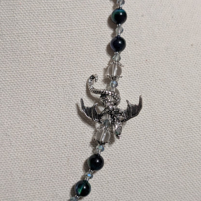 ✨Scaleguard✨ | Green Tiger’s Eye & Silver Dragon Gemstone Necklace