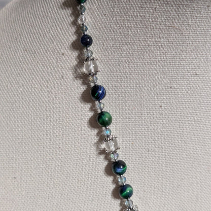✨Scaleguard✨ | Green Tiger’s Eye & Silver Dragon Gemstone Necklace