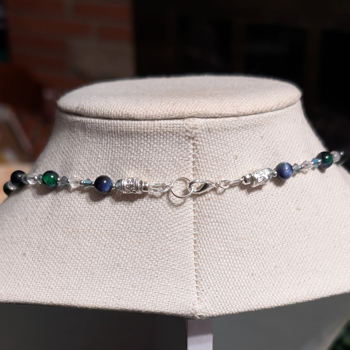 ✨Scaleguard✨ | Green Tiger’s Eye & Silver Dragon Gemstone Necklace