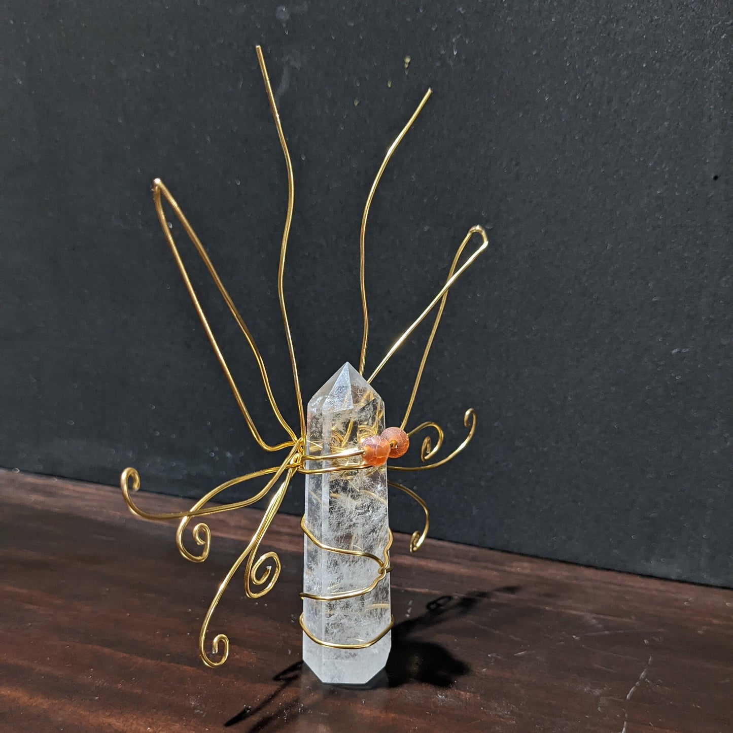 ✨Sunspire✨| Handcrafted Clear Quartz Fairy with Golden Wings
