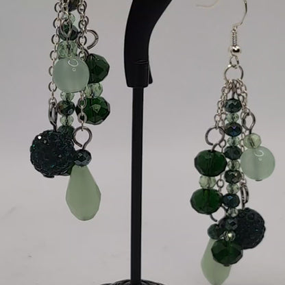 ✨Fernfrolic Cascade✨| Forest Green Chandelier Earrings