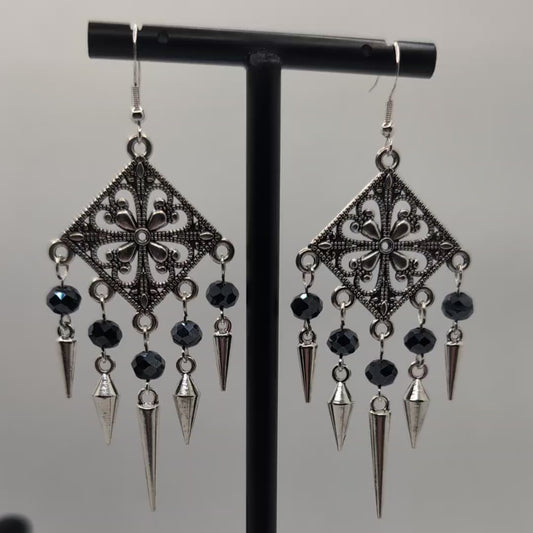 ✨Clovertrap✨ | Clover Filigree Spike Chandelier Earrings